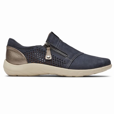Rockport Cobb Hill Amalie Zipper Freizeitschuhe Damen Navy LMV-802713